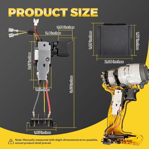 N860998 Upgraded Trigger Switch Compatible with DeWalt DCF880 series, for DCF885 20V XR Brushless Motor Version Impact Driver Replace N359999 N268389 N084669 in Kuwait