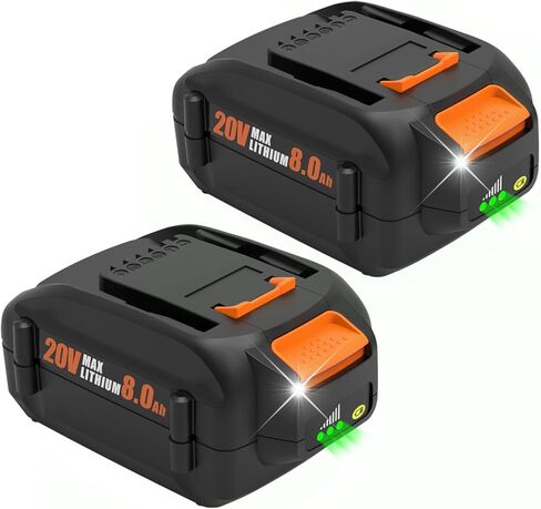 2 حزمة 8.0Ah WA3674 WA3578 استبدال لبطارية Worx 20V WA3578 WA3674 WA3575 WA3525 WA3520 WG151s WG155s WG545s متوافق مع أداة الطاقة اللاسلكية Worx 20V in Kuwait