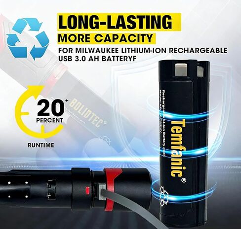 Replacement Battery Compatible with 3200mAh USB Battery RED Lithium headlamp Flashlight and Other Tools 48-11-2131 48-59-2013, 2114-21, 2163-21, 2112-21, 2128-21 in Kuwait