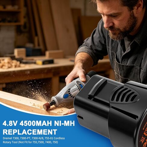 بطارية بديلة 4.8 فولت 4.5 أمبير Ni-MH 5000755-01 لأداة DREMEL 7300، 7300-PT، 7300-N/8، 755-01 (غير مناسبة لـ 755,7500، 7400، 750) in Kuwait