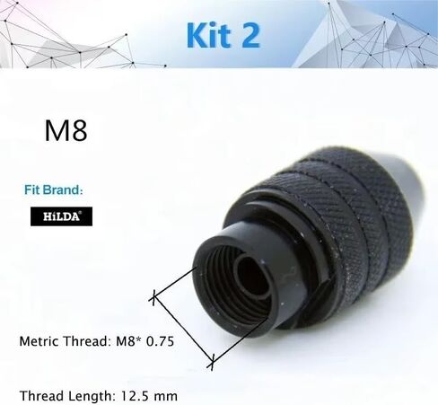 1Pc M8 / M7 Mini Drill Chuck Accessory for Dremel Rotary Tool and Grinder Faster Bit Swaps Accessoy (1pc Kit 2) in Kuwait