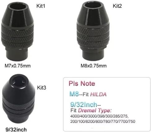 1Pc M8 / M7 Mini Drill Chuck Accessory for Dremel Rotary Tool and Grinder Faster Bit Swaps Accessoy (1pc Kit 2) in Kuwait