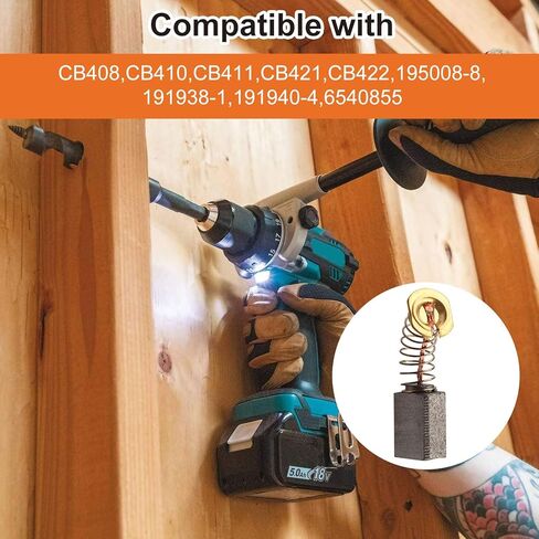 CB408 Electric Motor Carbon Brush Compatible With Makita CB410 CB411 CB422 195008-8 191938-1 191940-4 6540855-4 Pack in Kuwait