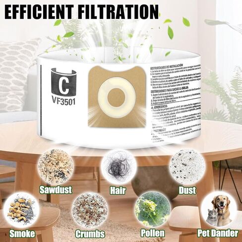 30 Pack VF3501 Vacuum Cleaner Bags Fit for Rigid Shop Vac Bags 4 Gallon Size c, compatible with 3-4.5 Gallon Wet/Dry Vacuums | Dust Collection Filter Bags Replace Part (30 Pack) in Kuwait