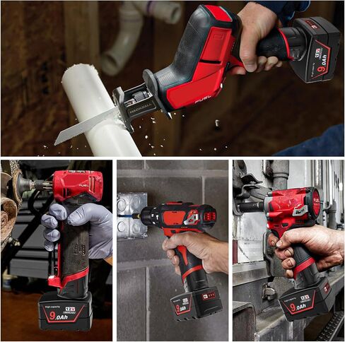 2 Pack 9.0Ah 12V Batteries Compatible with Milwaukee 12V Cordless Tools, Replaces 48-11-2412 48-11-2460 48-11-2401 (Not Made by Milwaukee) in Kuwait