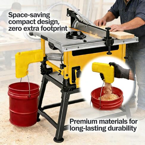 Table Saw Dust Collection Adapter, 2.5 Inch Snap-On Dust Collector Connector, Tool-Free Sliding Saw Dust Hose Adapter for Table Saw Accessories in Kuwait