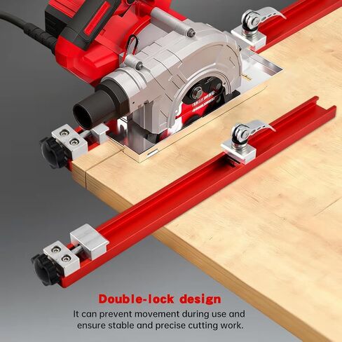 Circular Saw Guide Rail Fits 12" Saw Base, Aluminum Alloy Cutting Machine Base Guide Electric Cutting Guides for Precision Cuttings and Milling Tasks(COLOR:red) in Kuwait