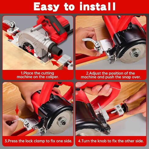 Circular Saw Guide Rail Fits 12" Saw Base, Aluminum Alloy Cutting Machine Base Guide Electric Cutting Guides for Precision Cuttings and Milling Tasks(COLOR:red) in Kuwait