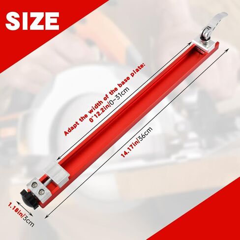 Circular Saw Guide Rail Fits 12" Saw Base, Aluminum Alloy Cutting Machine Base Guide Electric Cutting Guides for Precision Cuttings and Milling Tasks(COLOR:red) in Kuwait
