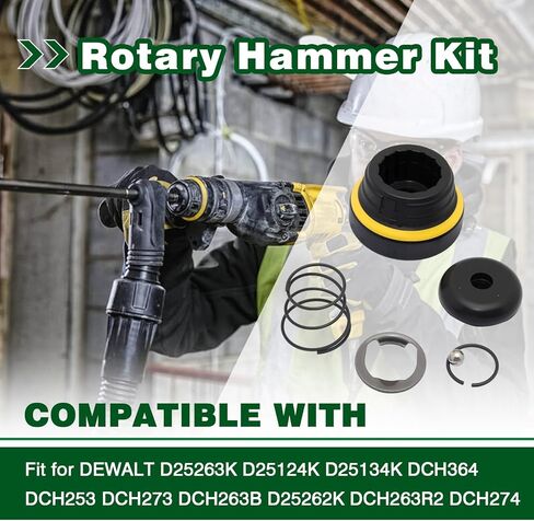 مجموعة أدوات تجميع المطرقة الدوارة مناسبة لـ DEWALT D25263K D25124K D25134K DCH364 DCH253 DCH273 DCH263B D25262K DCH263R2 DCH274 أداة الطاقة استبدال رقم الجزء NA076561 N850185 in Kuwait
