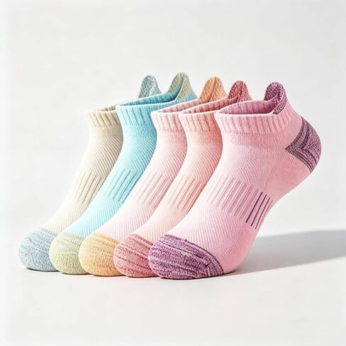 5 Pairs of Women's Low Cut anti Slip Casual Sports Invisible Socks Compression Running Socks - Comfortable and Breathable in Saudi Arabia