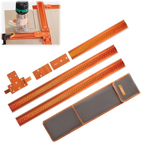 Imbot 50“Track Saw Guide Rail Kit，Aluminum Alloy Guide Rail Connection Kit， 90° Angle Precise Panel Cutting，Achieve Straight & Cross Cuts With Portable Circular Saw Accessories in Kuwait
