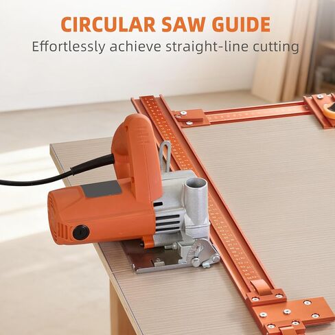Imbot 50“Track Saw Guide Rail Kit，Aluminum Alloy Guide Rail Connection Kit， 90° Angle Precise Panel Cutting，Achieve Straight & Cross Cuts With Portable Circular Saw Accessories in Kuwait