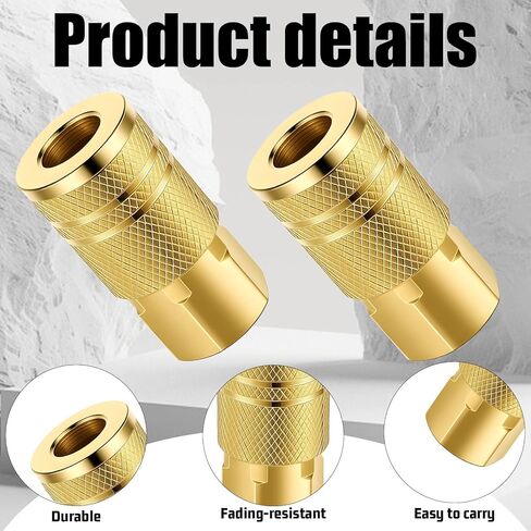 2 Pack 1/4 Inch Brass Female Industrial Air Coupler Quick Connect, 1/4 Npt Quick Connect Air Hose Fittings Npt Female Industrial Couplers for Auto Shop Compressor Hose Repair Kit in Kuwait