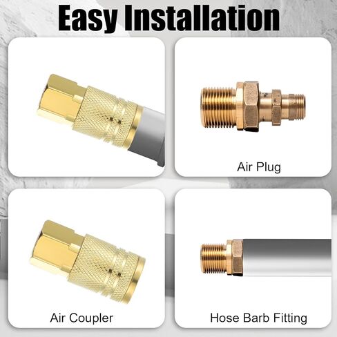 2 Pack 1/4 Inch Brass Female Industrial Air Coupler Quick Connect, 1/4 Npt Quick Connect Air Hose Fittings Npt Female Industrial Couplers for Auto Shop Compressor Hose Repair Kit in Kuwait