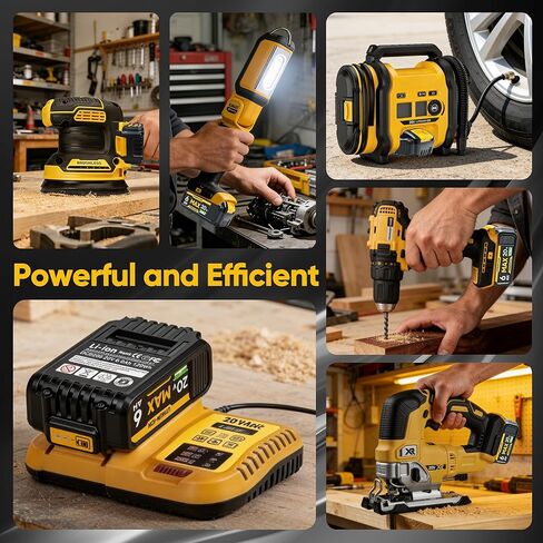 2Pack 6Ah Battery Replacement for Dewalt 20V Max Battery, Compatible for All Dewalt 20V Cordless Power Tools & Chagers, Cells, Ideal Replacement Batteries for DCB206/205/204/203/201 in Kuwait