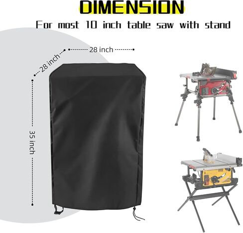 Table Saw Cover for SKIL 10 Inch Portable Table Saws with Stand,28" x 28" x 35",Waterproof& Dustproof Miter Saw Cover for DEWALT Saws with Stand, Heavy Duty Oxford Fabric in Kuwait