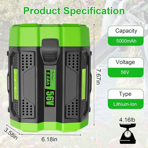 waitley 56V 5.0Ah Replacement Battery Compatible with EGO 56-VoIt BA2800T BA2800 BA4200 BA1400 Power+ Cordless Tools Lawn Mower Leaf Blower Chainsaw (Not Made in EGO) in Kuwait