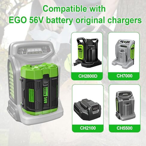 waitley 56V 5.0Ah Replacement Battery Compatible with EGO 56-VoIt BA2800T BA2800 BA4200 BA1400 Power+ Cordless Tools Lawn Mower Leaf Blower Chainsaw (Not Made in EGO) in Kuwait