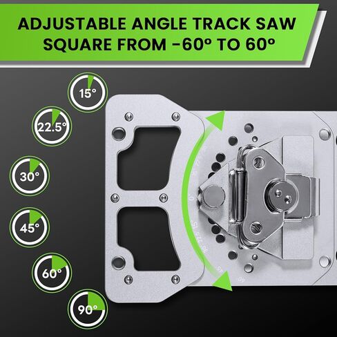 Adjustable Angle Track Saw with -60° to 60° Quick Positive Angle Stop, 90° Right Angle Rail Square Guide, Circular Saw Guide Compatible with Festool/Makita/Wen/Dewalt/Milwaukee/Milescraft/Kreg in Kuwait