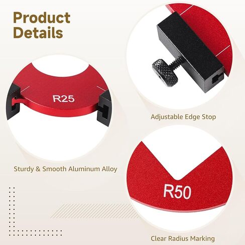 R20 R25 R30 R35 R40 R50 R10 R15، قطعتان من قوالب نصف قطر زاوية جهاز التوجيه، قوالب قوس مع أداة تشذيب الحواف للأعمال الخشبية، أدوات توجيه دقيقة للأعمال الخشبية in Kuwait