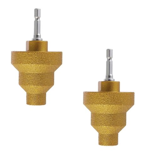 2Pcs Diamond Step Drill Bit Set 20mm 35mm 50mm with M10 Thread, Fit for Angle Grinder and Drill, Hole Opener Chamfer Polish Countersink for Tile Concrete Marble Granite Stone in Kuwait