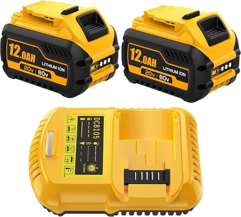 عبوتان من بطارية بديلة بقدرة 12000 مللي أمبير في الساعة DCB612-2 لبطارية Dewalt 20V/60V Flexvolt المتوافقة مع بطاريات Dewalt 60 Volt Max ليثيوم أيون DCB612 DCB609 DCB606 in Kuwait