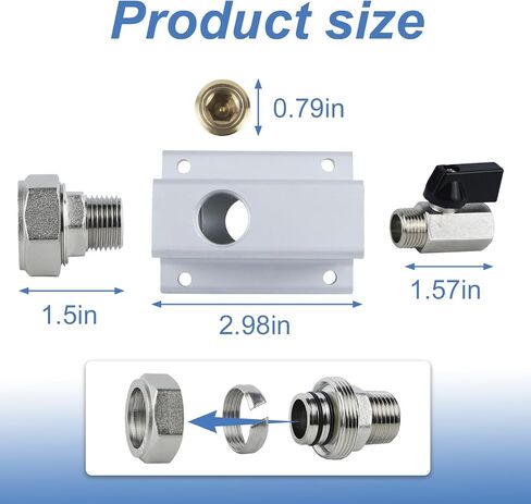 طقم مخارج أنابيب الهواء المضغوط RapidAir Maxline لأنابيب 3/4 بوصة مع منفذ مخرج NPT 1/2 بوصة، طقم خط ضاغط الهواء لمحول الأنابيب (M81010 50136 50120 M8005) in Kuwait