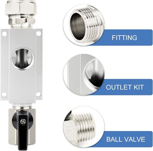 طقم مخارج أنابيب الهواء المضغوط RapidAir Maxline لأنابيب 3/4 بوصة مع منفذ مخرج NPT 1/2 بوصة، طقم خط ضاغط الهواء لمحول الأنابيب (M81010 50136 50120 M8005) in Kuwait
