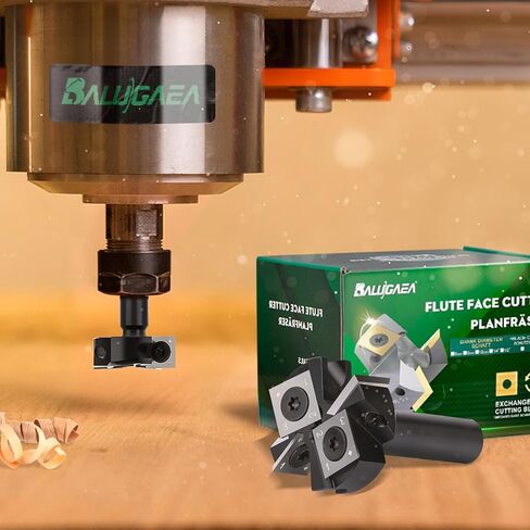 CNC Spoilboard Surfacing Router Bits 1/2'' Shank, 1-1/2'' Cutting Diameter 2+2 Knife Design Slab Flattening Router Bit CNC Router Flattening Bit Planers Woodworking Tools in Kuwait