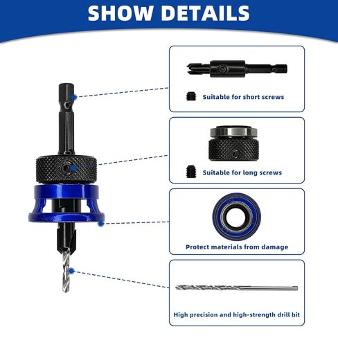 Adjustable Countersink Drill Bit (3 x 8mm, 1/8" x 5/16") 1PCS in Saudi Arabia