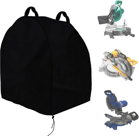 Klmnop Miter Saw Cover, Waterproof & Dustproof Oxford Cloth 28.3''L x 24''W x 28.3''H Portable Protective Cover with Handle for Most Miter, Planers, Machine Tools(Black) in Saudi Arabia