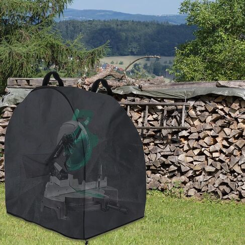 Klmnop Miter Saw Cover, Waterproof & Dustproof Oxford Cloth 28.3''L x 24''W x 28.3''H Portable Protective Cover with Handle for Most Miter, Planers, Machine Tools(Black) in Saudi Arabia