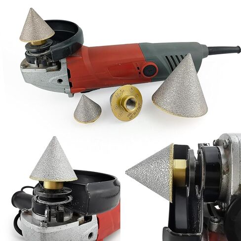 Diamond Beveling Chamfer Bits: 2PCS 5/8"-11 Thread Diamond Cone Tile Bit for Tile Marble Granite Existing Holes Beveling, Chamfering, Countersinking, Enlarging, Trimming in Kuwait
