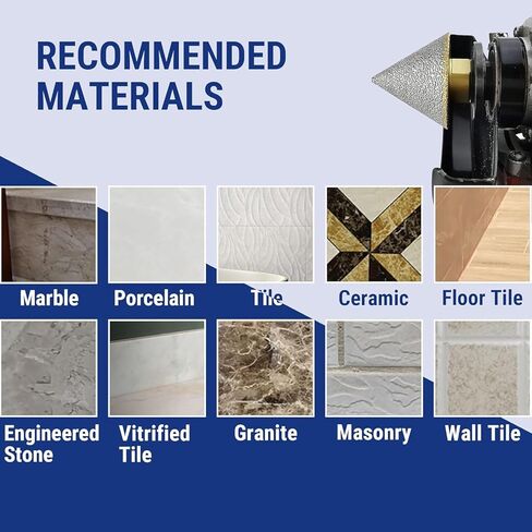 Diamond Beveling Chamfer Bits: 2PCS 5/8"-11 Thread Diamond Cone Tile Bit for Tile Marble Granite Existing Holes Beveling, Chamfering, Countersinking, Enlarging, Trimming in Kuwait