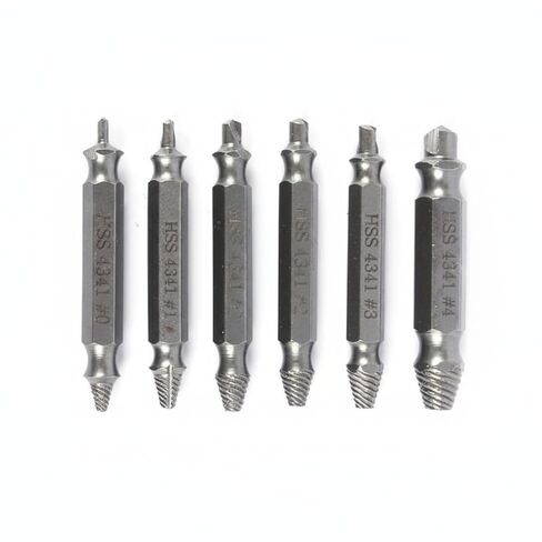 6PCS Damaged Screw Extractor Set HSS Drill Bit Kit for Stripped and Broken Screw Removal of Stripped, Rusty, Broken Hardware in Saudi Arabia