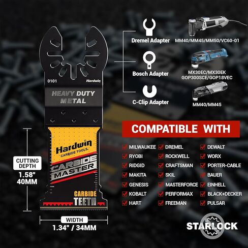 Carbide Oscillating Saw Blades, Heavy Duty Multi Tool Blades Quick Release for Hard Metal, Bolts, Masonry Nails and Hard Screws, 3-Pack in Kuwait
