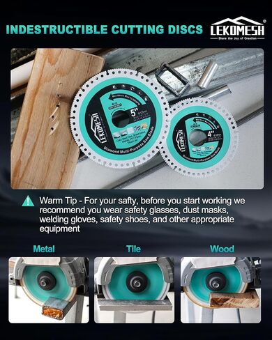 Diamond Brazed Multifunctional Saw Blade 3PCS - 5 Inch Diamond Blade for Grinder, High Durability Tile Saw Blade, Tile Grinder Blade for Metal, Marble, Ceramic Tile, PVC Wood, Dry Wet in Kuwait
