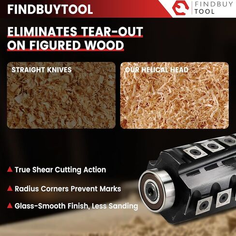 FINDBUYTOOL Premium Helical Cutterhead for Powermatic 54A 6" Jointer | Spiral Carbide Replacement Head with 30 Inserts | Smoother Cuts, 50% Less Noise, Zero Tear-Out in Kuwait