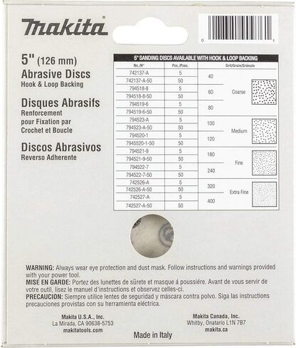 Makita 742526-A-50 5-Inch No.320 Abrasive Paper, 50-Pack in Kuwait