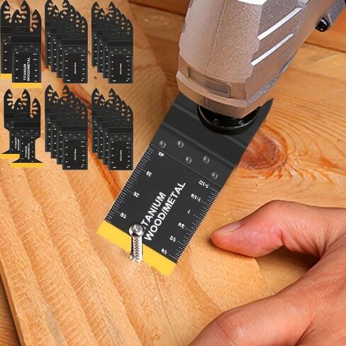 20PCS Heavy-Duty Titanium Oscillating Saw Blades | Multitool Blades for Cutting Hard Materials, Metal Nails, Wood & Plastic | Fit for All Models, No Electricity Needed, Durable Met, Black in Kuwait