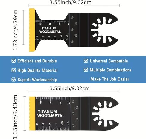 20PCS Heavy-Duty Titanium Oscillating Saw Blades | Multitool Blades for Cutting Hard Materials, Metal Nails, Wood & Plastic | Fit for All Models, No Electricity Needed, Durable Met, Black in Kuwait