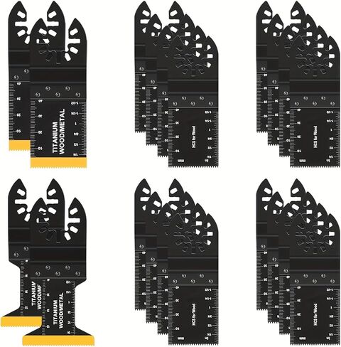 20PCS Heavy-Duty Titanium Oscillating Saw Blades | Multitool Blades for Cutting Hard Materials, Metal Nails, Wood & Plastic | Fit for All Models, No Electricity Needed, Durable Met, Black in Kuwait