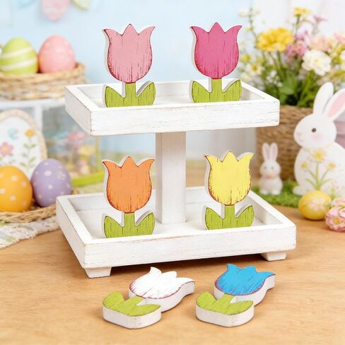 Valentine's Day Decorations, 4 Pcs Valentines Gnomes Wooden Table Sign Decoration, Red and Pink Valentine Table Decor for Home Tiered Tray Kitchen Party Shelf in Saudi Arabia