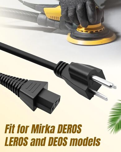 كابل طاقة ماكينة الصنفرة الكهربائية مقاس 14.1 بوصة مناسب لموديلات Mirka DEROS LEROS DEOS بقدرة 120 فولت in Kuwait