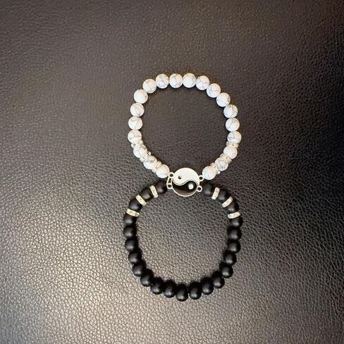 Volcanic white pine couple bracelet personality with glow-in-the-dark opal bracelet, heart than heart suitable for male and female friends holiday bracelet, enhance long-distance emotion anniversary Valentine's Day bracelet in Saudi Arabia