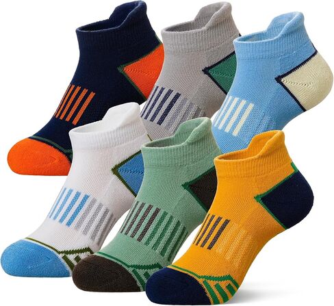 SeeyAN Kids Socks Boys Ankle Athletic Socks Half Cushioned Low Cut Sport Cotton Breathable Socks 6 Pairs in Kuwait