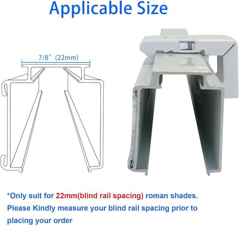 Heavy Duty Roman Blind Brackets (Pack of 4) - Adjustable Window Shade Holders for Roman Blinds & Shades - Easy Install Curtain Hardware Support for 7/8"(22mm in Kuwait