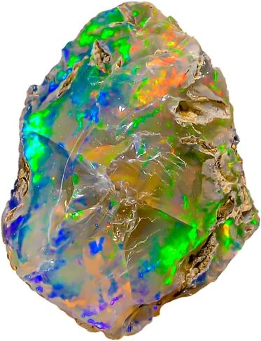 Lara Gems Stones & Jewellers 02.00Cts 100% A+ Natural Ethiopian Welo Opal Rough Stone, Raw Crystal,October Birthstone, Jewelry Making Gemstone, Ultra Fire Striking Opal, Opal Rock, Size-09X14X03Mm in Kuwait