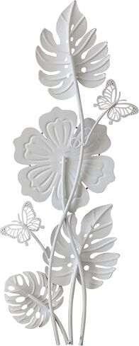 Sintosin Antique 3D Metal Flower Wall Decor 23 X 8 Inch, Hanging Metal Decorative Wall Art for Living Room, Vintage Leaves and Butterflies for Decoration Hallway Entryway Bedroom Dining Room in Saudi Arabia